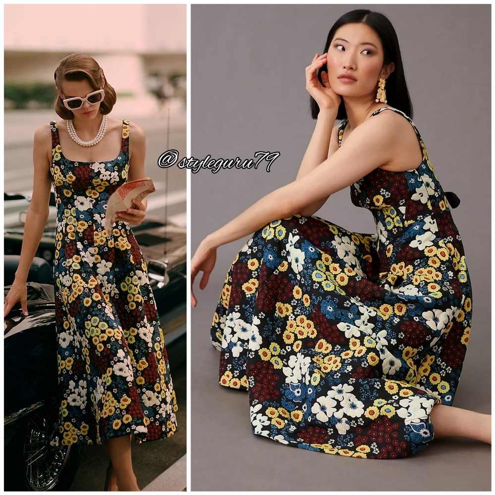 NWT, Anthropologie, Maeve Marigold Midi Dress